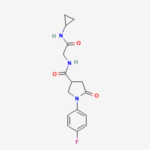 molecular formula C16H18FN3O3 B2782689 N-(2-(cyclopropylamino)-2-oxoethyl)-1-(4-fluorophenyl)-5-oxopyrrolidine-3-carboxamide CAS No. 1144484-12-7