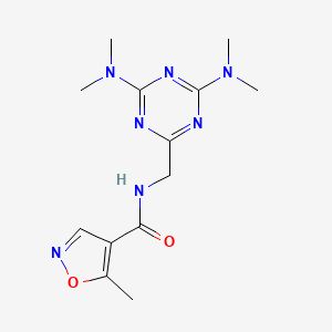 molecular formula C13H19N7O2 B2782697 N-((4,6-bis(dimethylamino)-1,3,5-triazin-2-yl)methyl)-5-methylisoxazole-4-carboxamide CAS No. 2034573-06-1
