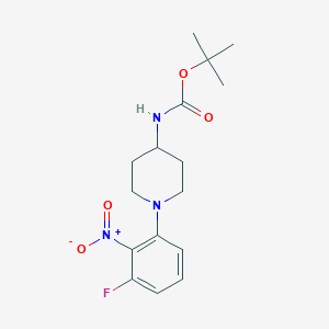 molecular formula C16H22FN3O4 B2782698 tert-Butyl 1-(3-fluoro-2-nitrophenyl)piperidine-4-ylcarbamate CAS No. 1052705-07-3