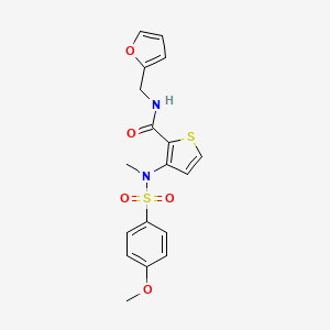 molecular formula C18H18N2O5S2 B2782700 N-(furan-2-ylmethyl)-3-(4-methoxy-N-methylphenylsulfonamido)thiophene-2-carboxamide CAS No. 1116082-64-4