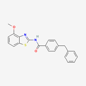 molecular formula C22H18N2O2S B2782709 4-benzyl-N-(4-methoxy-1,3-benzothiazol-2-yl)benzamide CAS No. 361470-48-6