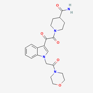molecular formula C22H26N4O5 B2782712 1-(2-(1-(2-morpholino-2-oxoethyl)-1H-indol-3-yl)-2-oxoacetyl)piperidine-4-carboxamide CAS No. 872857-61-9