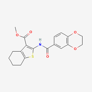 molecular formula C19H19NO5S B2782713 甲基 2-(2,3-二氢苯并[b][1,4]二噁烷-6-羧胺基)-4,5,6,7-四氢苯并[b]噻吩-3-羧酸酯 CAS No. 477553-19-8