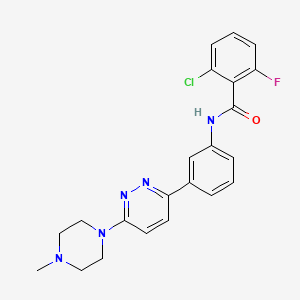 molecular formula C22H21ClFN5O B2782715 2-chloro-6-fluoro-N-(3-(6-(4-methylpiperazin-1-yl)pyridazin-3-yl)phenyl)benzamide CAS No. 922808-86-4