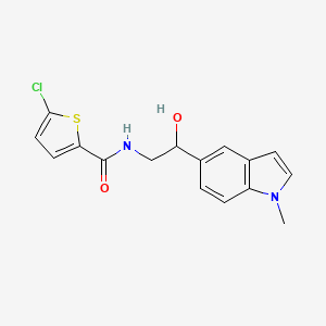 molecular formula C16H15ClN2O2S B2782716 5-chloro-N-(2-hydroxy-2-(1-methyl-1H-indol-5-yl)ethyl)thiophene-2-carboxamide CAS No. 2034594-98-2