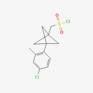 [3-(4-Chloro-2-methylphenyl)-1-bicyclo[1.1.1]pentanyl]methanesulfonyl chloride
