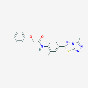 molecular formula C20H19N5O2S B278273 N-[2-methyl-4-(3-methyl[1,2,4]triazolo[3,4-b][1,3,4]thiadiazol-6-yl)phenyl]-2-(4-methylphenoxy)acetamide 