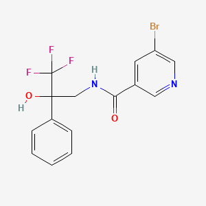 molecular formula C15H12BrF3N2O2 B2782730 5-溴-N-(3,3,3-三氟-2-羟基-2-苯基丙基)烟酰胺 CAS No. 1795190-39-4