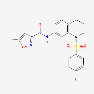 molecular formula C20H18FN3O4S B2782731 N-(1-((4-fluorophenyl)sulfonyl)-1,2,3,4-tetrahydroquinolin-7-yl)-5-methylisoxazole-3-carboxamide CAS No. 1208473-51-1