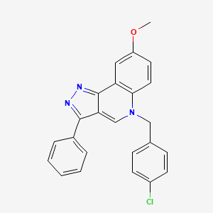 molecular formula C24H18ClN3O B2782741 5-(4-chlorobenzyl)-8-methoxy-3-phenyl-5H-pyrazolo[4,3-c]quinoline CAS No. 866347-18-4