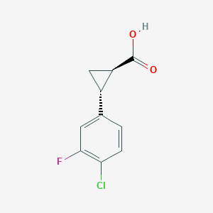 (1R,2R)-rel-2-(4-chloro-3-fluorophenyl)cyclopropane-1-carboxylic acid