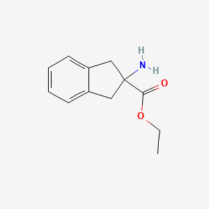 molecular formula C12H15NO2 B2782748 Ethyl 2-amino-2,3-dihydro-1H-indene-2-carboxylate CAS No. 136834-79-2; 141104-65-6
