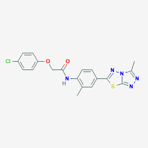 2-(4-chlorophenoxy)-N-[2-methyl-4-(3-methyl[1,2,4]triazolo[3,4-b][1,3,4]thiadiazol-6-yl)phenyl]acetamide