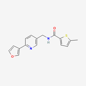 molecular formula C16H14N2O2S B2782757 N-((6-(furan-3-yl)pyridin-3-yl)methyl)-5-methylthiophene-2-carboxamide CAS No. 2034227-15-9