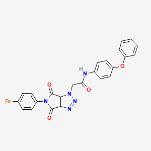 molecular formula C24H18BrN5O4 B2782759 2-[5-(4-bromophenyl)-4,6-dioxo-1H,3aH,4H,5H,6H,6aH-pyrrolo[3,4-d][1,2,3]triazol-1-yl]-N-(4-phenoxyphenyl)acetamide CAS No. 1052554-94-5