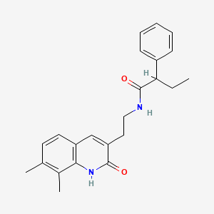molecular formula C23H26N2O2 B2782763 N-(2-(7,8-dimethyl-2-oxo-1,2-dihydroquinolin-3-yl)ethyl)-2-phenylbutanamide CAS No. 851408-01-0
