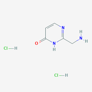 molecular formula C5H9Cl2N3O B2782766 2-Aminomethyl-pyrimidin-4-ol dihydrochloride CAS No. 1955506-42-9