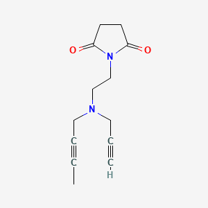 molecular formula C13H16N2O2 B2782768 1-{2-[(But-2-yn-1-yl)(prop-2-yn-1-yl)amino]ethyl}pyrrolidine-2,5-dione CAS No. 1424546-07-5