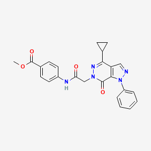 molecular formula C24H21N5O4 B2782772 methyl 4-(2-(4-cyclopropyl-7-oxo-1-phenyl-1H-pyrazolo[3,4-d]pyridazin-6(7H)-yl)acetamido)benzoate CAS No. 1105225-17-9