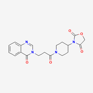 molecular formula C19H20N4O5 B2782782 3-(1-(3-(4-oxoquinazolin-3(4H)-yl)propanoyl)piperidin-4-yl)oxazolidine-2,4-dione CAS No. 2034362-09-7