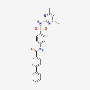 molecular formula C25H22N4O3S B2782788 N-[4-[(4,6-dimethylpyrimidin-2-yl)sulfamoyl]phenyl]-4-phenylbenzamide CAS No. 307509-40-6