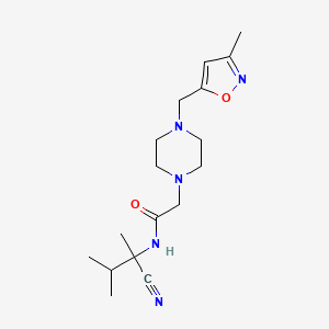 molecular formula C17H27N5O2 B2782790 N-(1-cyano-1,2-dimethylpropyl)-2-{4-[(3-methyl-1,2-oxazol-5-yl)methyl]piperazin-1-yl}acetamide CAS No. 1197636-03-5