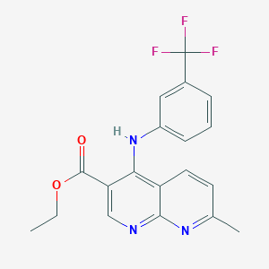 molecular formula C19H16F3N3O2 B2782793 N-(tert-butyl)-4-[(4-cyclopentyl-2,3-dioxopiperazin-1-yl)methyl]benzamide CAS No. 941482-73-1