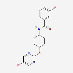 molecular formula C17H17F2N3O2 B2782796 3-氟基-N-((1r,4r)-4-((5-氟嘧啶-2-基)氧基)环己基)苯甲酰胺 CAS No. 2034279-01-9