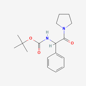 molecular formula C17H24N2O3 B2782799 Tert-butyl N-[2-oxo-1-phenyl-2-(pyrrolidin-1-YL)ethyl]carbamate CAS No. 136329-30-1