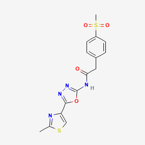 molecular formula C15H14N4O4S2 B2782802 2-(4-(methylsulfonyl)phenyl)-N-(5-(2-methylthiazol-4-yl)-1,3,4-oxadiazol-2-yl)acetamide CAS No. 1286714-55-3