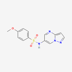 molecular formula C13H12N4O3S B2782805 4-methoxy-N-(pyrazolo[1,5-a]pyrimidin-6-yl)benzenesulfonamide CAS No. 2034234-87-0
