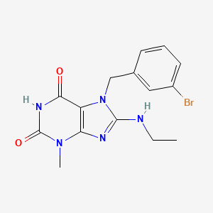 molecular formula C15H16BrN5O2 B2782808 7-(3-bromobenzyl)-8-(ethylamino)-3-methyl-1H-purine-2,6(3H,7H)-dione CAS No. 476480-94-1