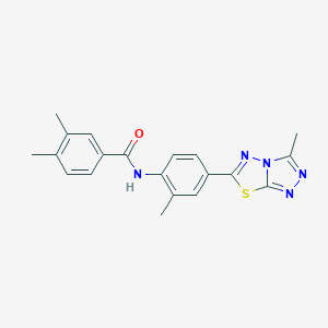 3,4-dimethyl-N-[2-methyl-4-(3-methyl[1,2,4]triazolo[3,4-b][1,3,4]thiadiazol-6-yl)phenyl]benzamide