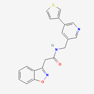 2-(benzo[d]isoxazol-3-yl)-N-((5-(thiophen-3-yl)pyridin-3-yl)methyl)acetamide