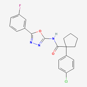 1-(4-chlorophenyl)-N-(5-(3-fluorophenyl)-1,3,4-oxadiazol-2-yl)cyclopentanecarboxamide