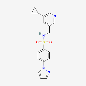 N-((5-cyclopropylpyridin-3-yl)methyl)-4-(1H-pyrazol-1-yl)benzenesulfonamide