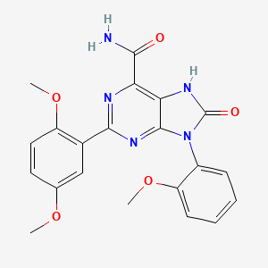 molecular formula C21H19N5O5 B2782818 2-(2,5-dimethoxyphenyl)-9-(2-methoxyphenyl)-8-oxo-8,9-dihydro-7H-purine-6-carboxamide CAS No. 869069-55-6
