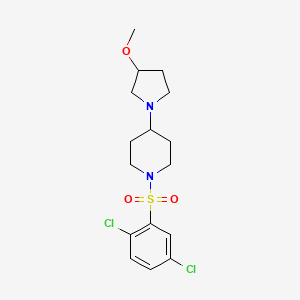 molecular formula C16H22Cl2N2O3S B2782822 1-((2,5-Dichlorophenyl)sulfonyl)-4-(3-methoxypyrrolidin-1-yl)piperidine CAS No. 2309599-97-9
