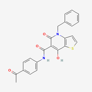 molecular formula C23H18N2O4S B2782831 N-(4-acetylphenyl)-4-benzyl-7-hydroxy-5-oxo-4,5-dihydrothieno[3,2-b]pyridine-6-carboxamide CAS No. 1351821-13-0