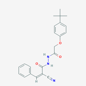 molecular formula C22H23N3O3 B2782833 (Z)-N'-[2-(4-Tert-butylphenoxy)acetyl]-2-cyano-3-phenylprop-2-enehydrazide CAS No. 721900-55-6