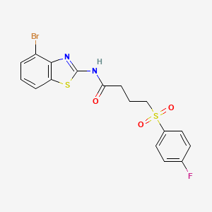 molecular formula C17H14BrFN2O3S2 B2782835 N-(4-bromobenzo[d]thiazol-2-yl)-4-((4-fluorophenyl)sulfonyl)butanamide CAS No. 941901-10-6