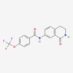 molecular formula C17H13F3N2O3 B2782836 N-(1-oxo-1,2,3,4-tetrahydroisoquinolin-7-yl)-4-(trifluoromethoxy)benzamide CAS No. 1396848-39-7