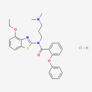 molecular formula C27H30ClN3O3S B2782837 N-(3-(dimethylamino)propyl)-N-(4-ethoxybenzo[d]thiazol-2-yl)-2-phenoxybenzamide hydrochloride CAS No. 1215541-20-0