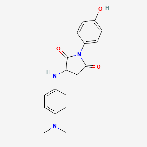 molecular formula C18H19N3O3 B2782841 3-((4-(Dimethylamino)phenyl)amino)-1-(4-hydroxyphenyl)pyrrolidine-2,5-dione CAS No. 1009593-91-2