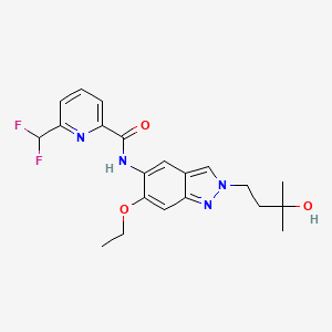molecular formula C21H24F2N4O3 B2782842 6-(difluoromethyl)-N-[6-ethoxy-2-(3-hydroxy-3-methylbutyl)indazol-5-yl]pyridine-2-carboxamide CAS No. 2102118-91-0