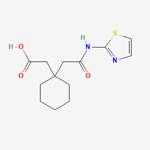 molecular formula C13H18N2O3S B2782848 2-(1-{[(1,3-Thiazol-2-yl)carbamoyl]methyl}cyclohexyl)acetic acid CAS No. 384859-05-6