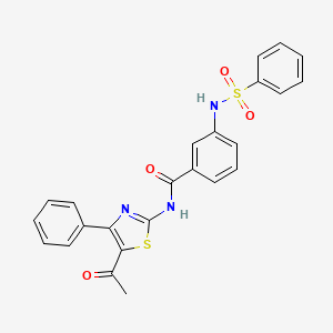 molecular formula C24H19N3O4S2 B2782849 N-(5-acetyl-4-phenylthiazol-2-yl)-3-(phenylsulfonamido)benzamide CAS No. 898421-64-2
