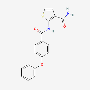 molecular formula C18H14N2O3S B2782850 2-(4-苯氧基苯甲酰氨基)噻吩-3-羧酰胺 CAS No. 941976-42-7