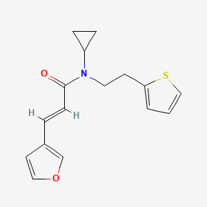 molecular formula C16H17NO2S B2782858 (E)-N-环丙基-3-(呋喃-3-基)-N-(2-(噻吩-2-基)乙基)丙烯酰胺 CAS No. 1798406-86-6