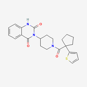 3-(1-(1-(thiophen-2-yl)cyclopentanecarbonyl)piperidin-4-yl)quinazoline-2,4(1H,3H)-dione